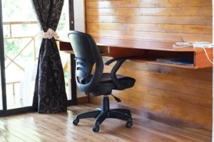 Cabin desk of Riverside’s partner hotel in Jerico, Colombia