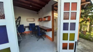 Entrance of the coworking space of Riverside’s partner hotel in Jerico, Colombia