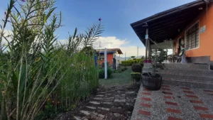 Garden area of Riverside’s partner hotel in Jerico, Colombia