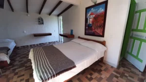 Interior cabin of Riverside’s partner hotel in Jerico, Colombia