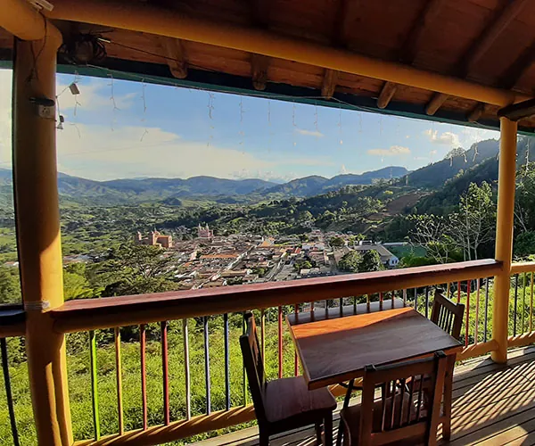 View from the terrace of Riverside’s partner hotel in Jerico, Colombia